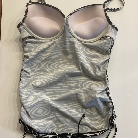 LOVE your ASSETS by Sara Blakey SPANX Tankini PUSH UP swim top black white Small - Picture 10 of 11